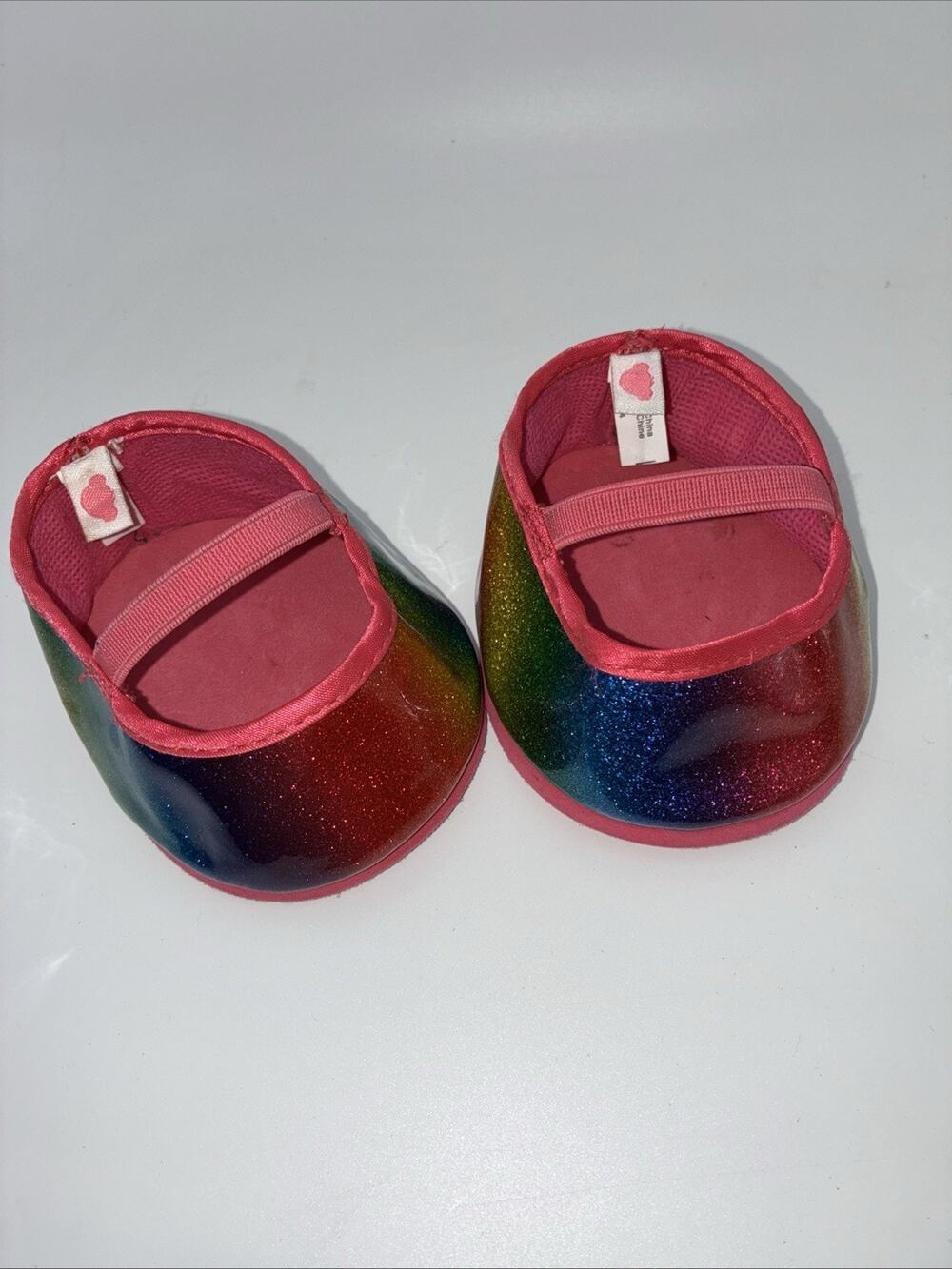 Build A Bear Sparkly Rainbow Mary Jane Shoes For BABW Plush Bears